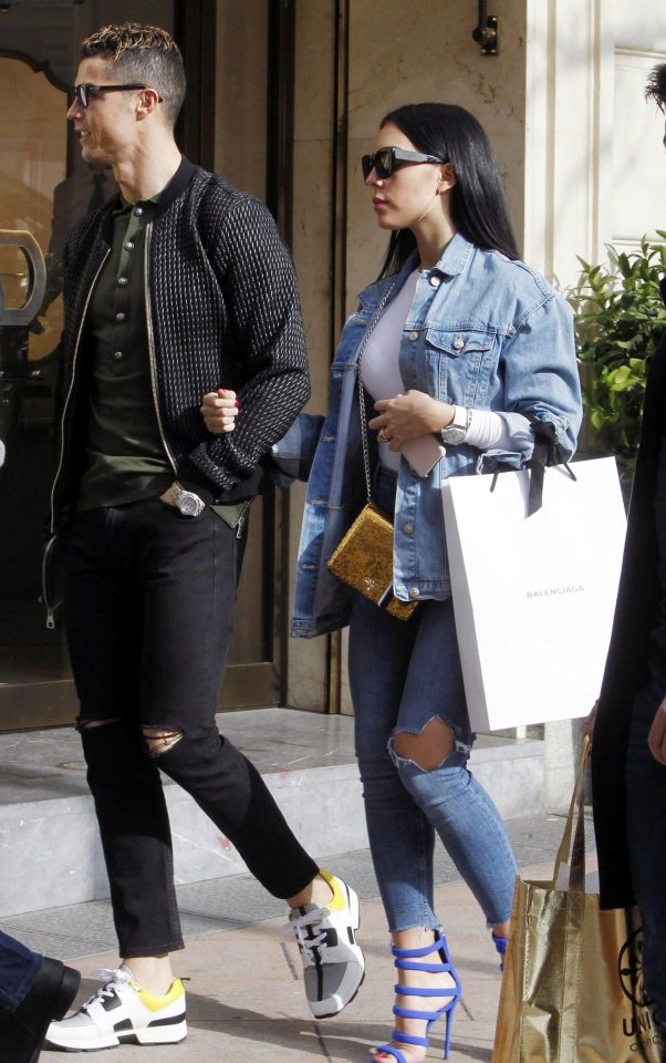  Real Madrid main man Cristiano Ronaldo looked relaxed and contented as he strolled with girlfriend Georgina Rodriguez in the Spanish capital, Madrid