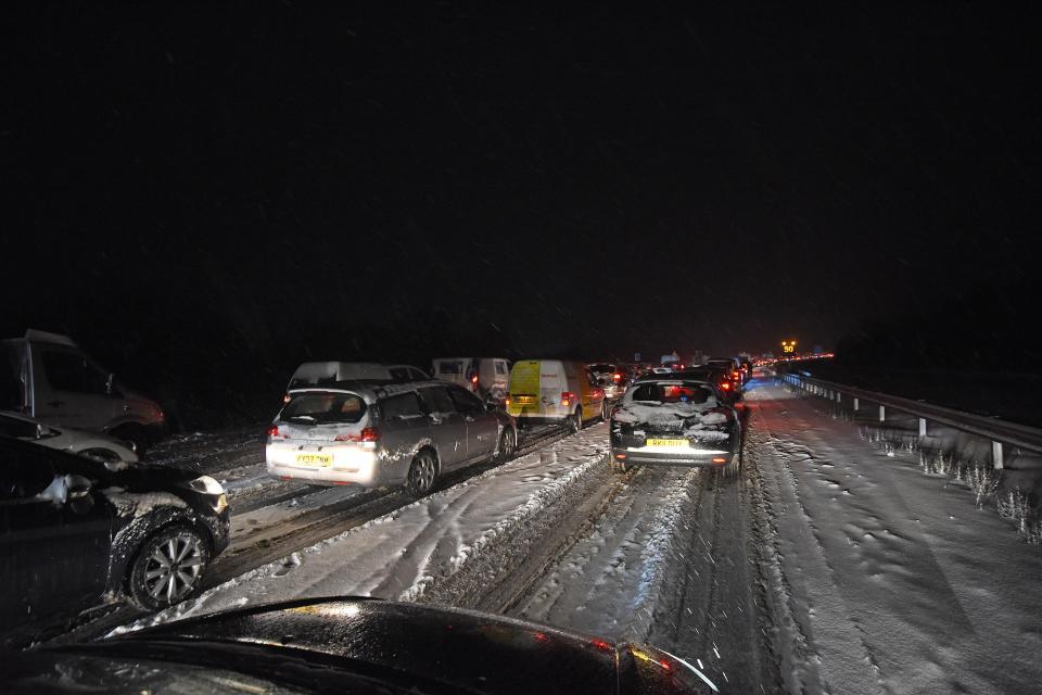  Hundreds of drivers across the country were forced to wait in their cars in sub-zero temperatures, with the army called in in Hampshire