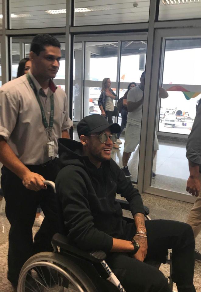  Neymar is currently in Brazil, where is receiving treatment on an injury