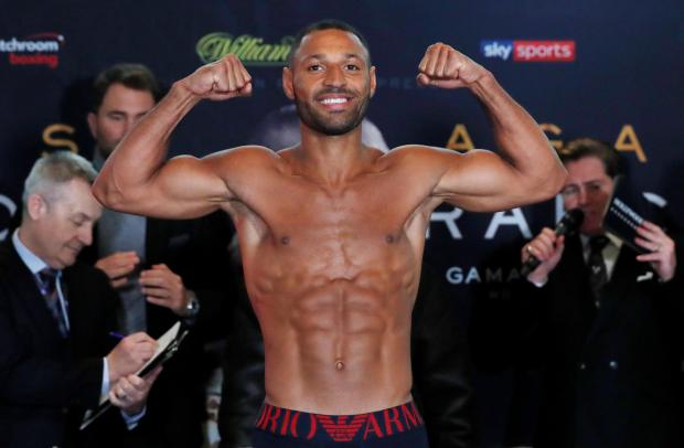 Kell Brook poses during Friday's weigh in