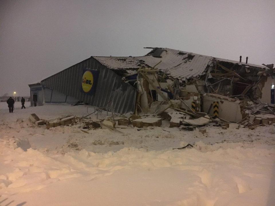  The carnage left at a Lidl in Fortunestown Lane in west Dublin, after a digger was reportedly used by looters to gain access to the store