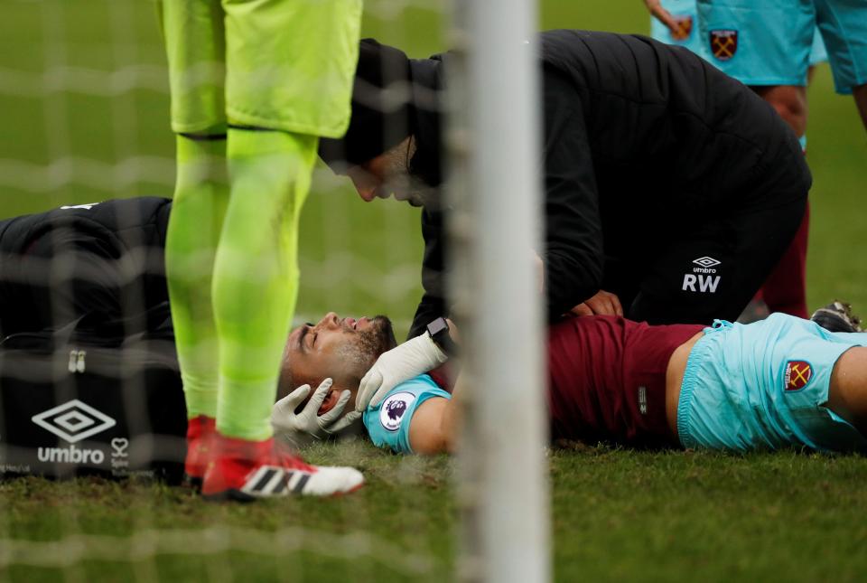  Reid was visibly in a lot of pain as he was attended to by medical staff