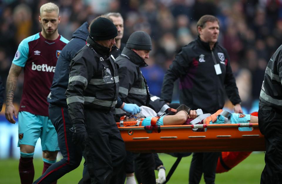  The 29-year-old was stretchered off against Swansea