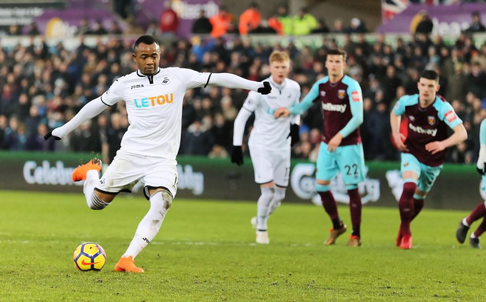  Swansea star Jordan Ayew helped condemn West Ham to their latest setback on Saturday