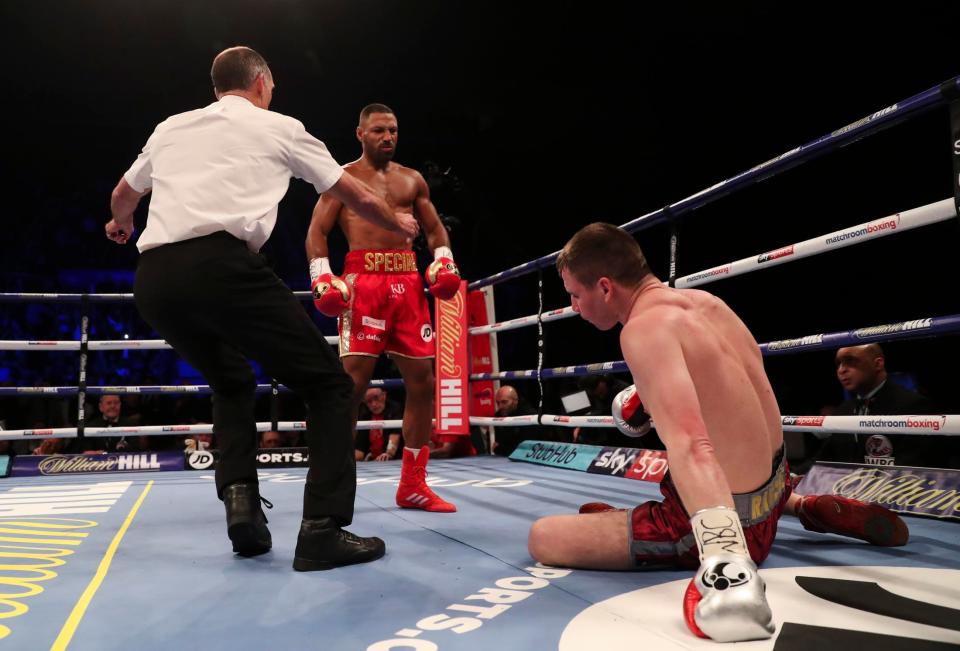  Sergey Rabchenko couldn't get up after Kell Brook's vicious right hand