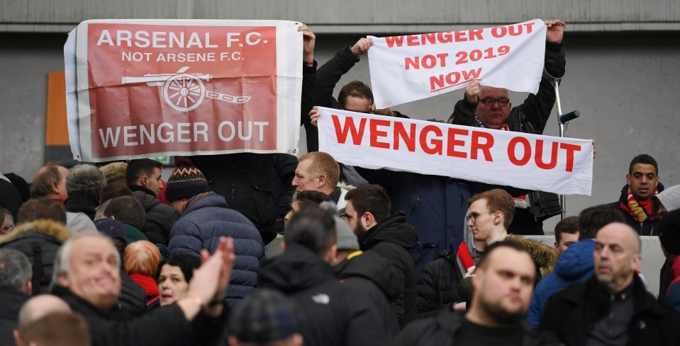  Arsenal fans have been hounding Wenger to leave the club