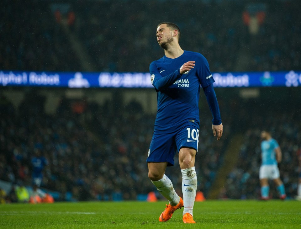 Eden Hazard was left frustrated in the 1-0 loss against Manchester City