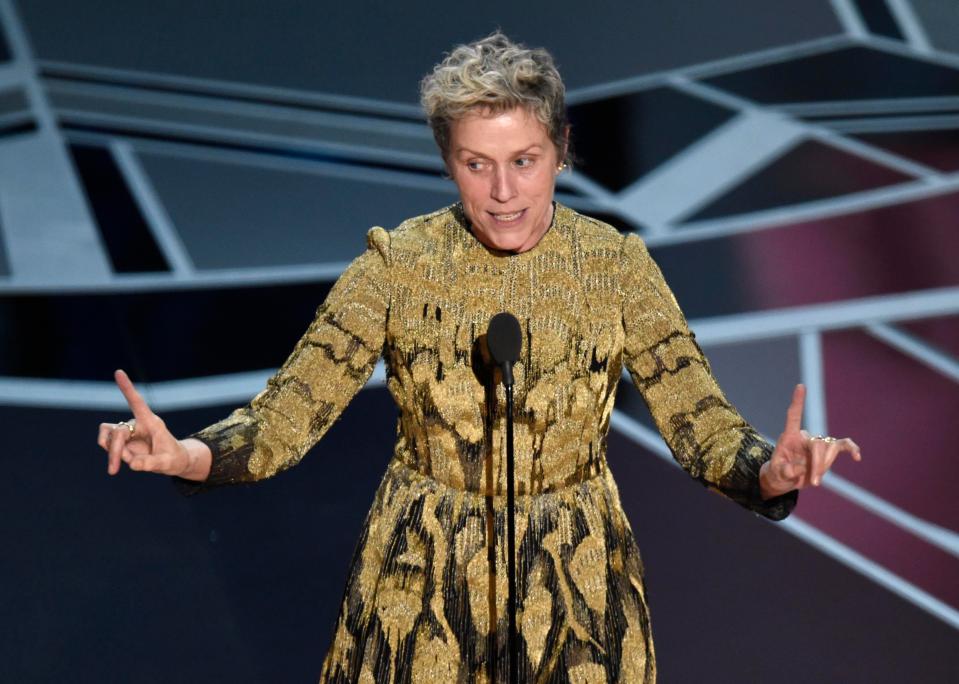  Frances McDormand made a poignant moment in the midst of the Time's Up movement