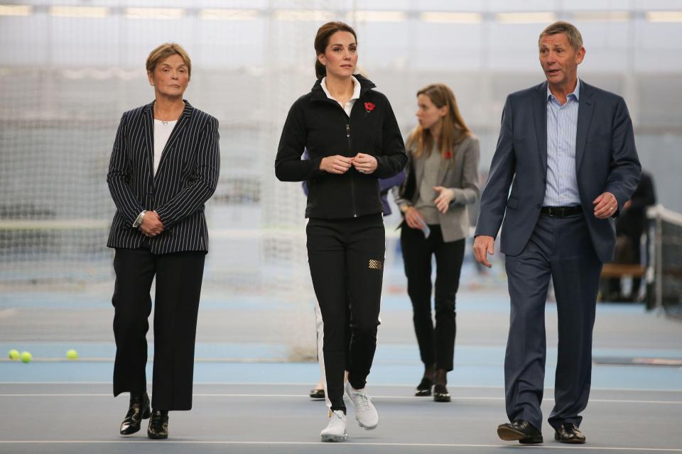  Martin Corrie (right) with the Duchess of Cambridge, who became patron of the LTA in 2016