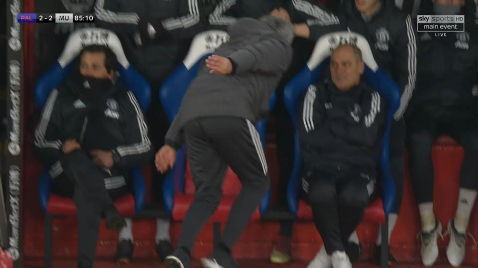  The Portuguese coach went tumbling over on the sideline