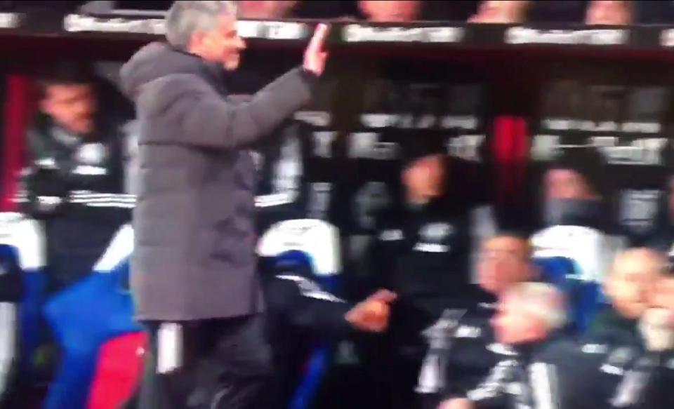  Jose Mourinho was quick to apologise after booting a bottle into the crowd