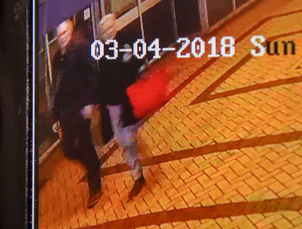 A mystery blonde seen on CCTV clutching a red handbag minutes before Russian spy Sergei Skripal was found poisoned was being hunted by cops last night