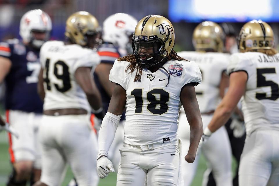  Griffin in action for University of Central Florida where he impressed during his collegiate career alongside his twin brother Shaquill