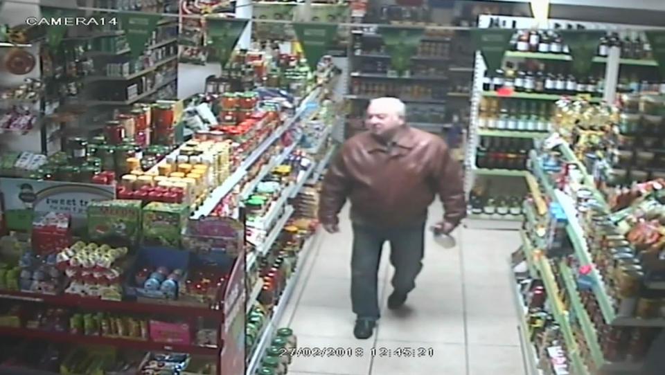  CCTV footage shows ex-Russian spy Sergei in a shop in the Wiltshire city