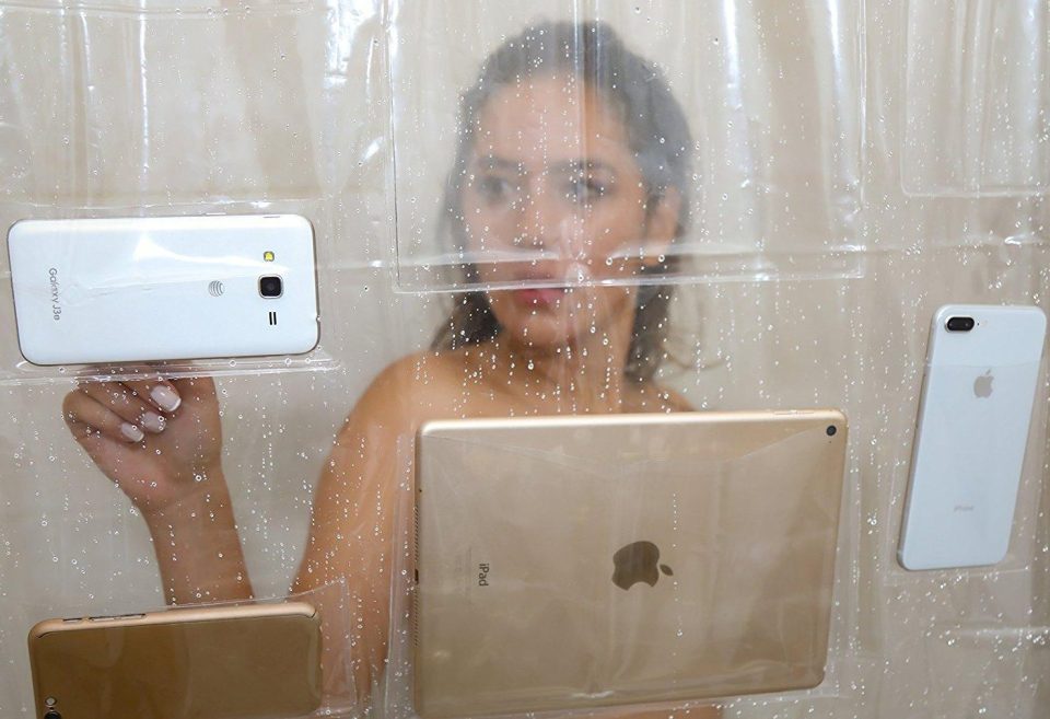  Silly or genius? This shower curtain holds your devices