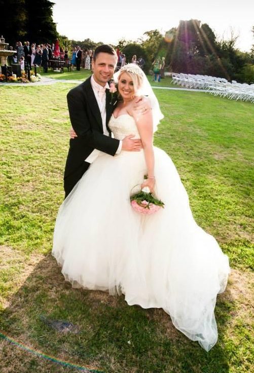  Kim and husband Matt, pictured on their wedding day, met while working in Madeira, Portugal