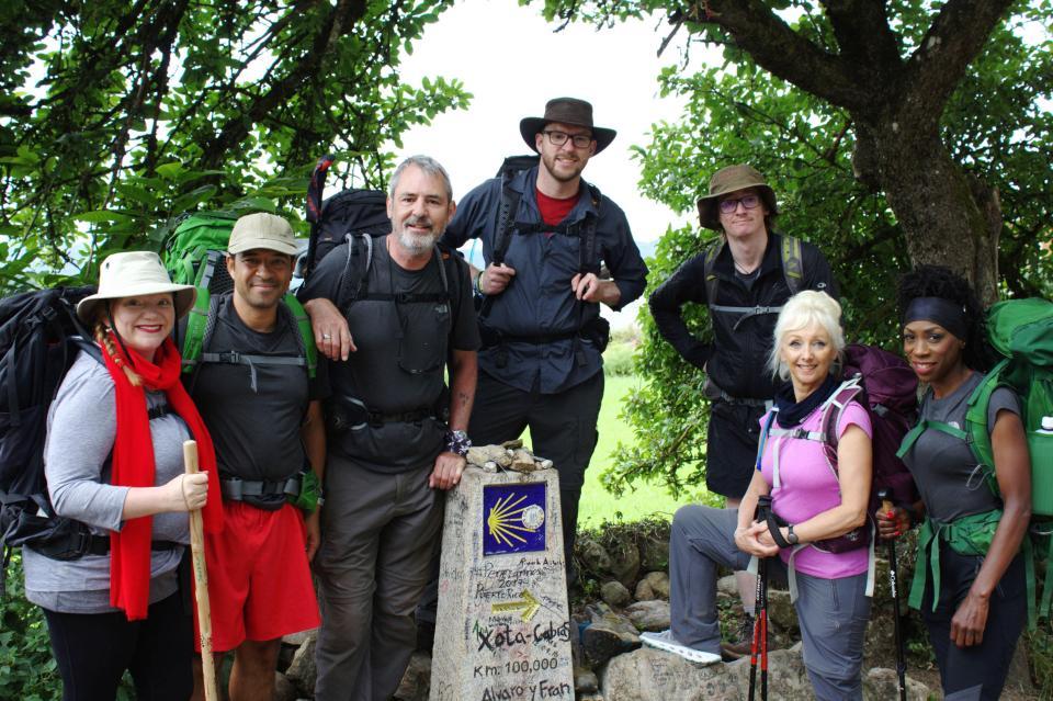  Heather with her fellow pilgrims