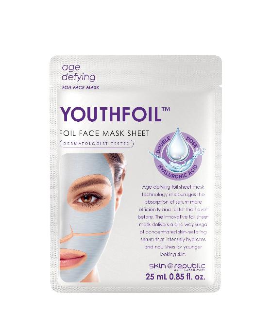  The Youthfoil sheet mask is packed with nutrients and allows them to penetrate deep down