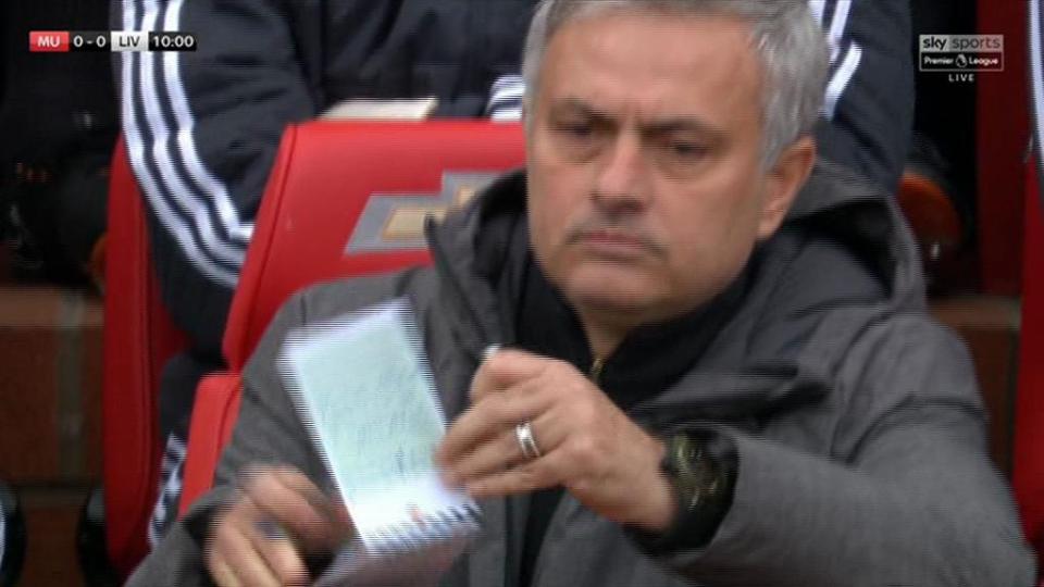  TV cameras followed Mourinho as he worked his magic in the dugout