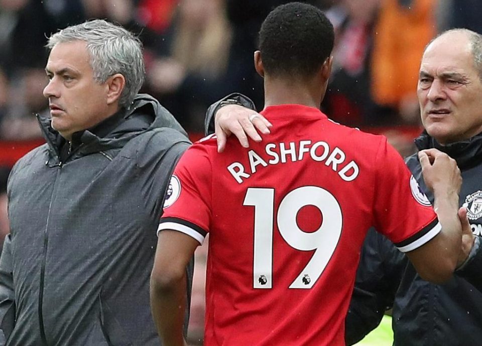  United fans were not happy either when Mourinho brought two-goal Marcus Rashford off