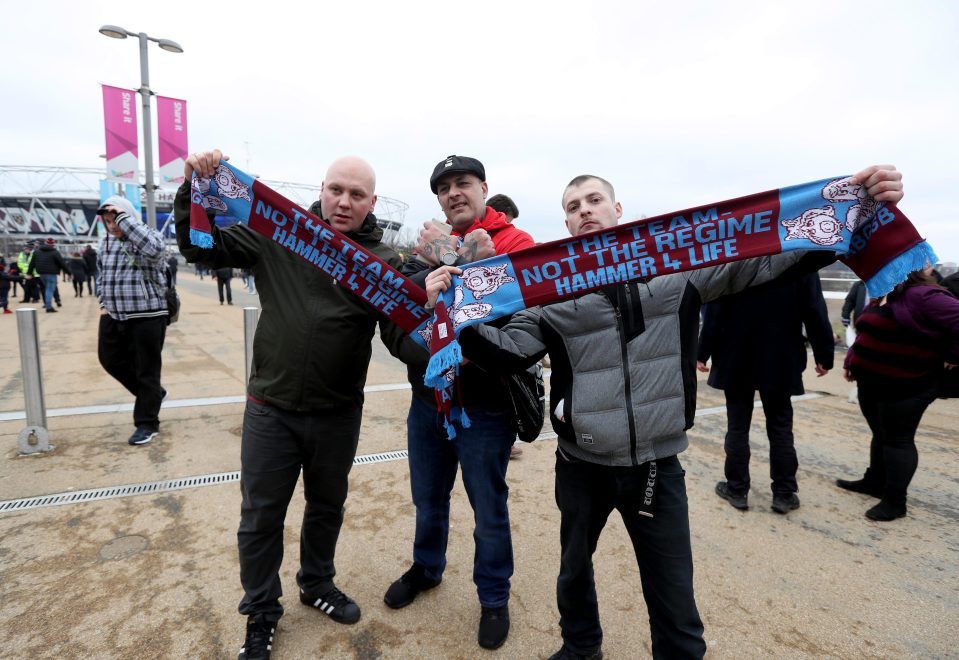  West Ham fans show their discontent towards the West Ham board