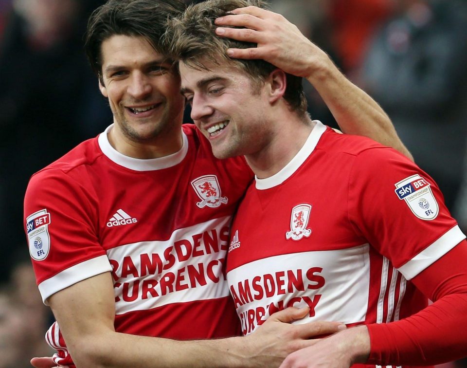  Patrick Bamford celebrates his latest Boro goal - their third against Barnsley