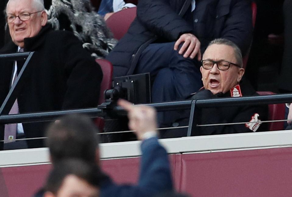  West Ham co-owner David Sullivan could have been blinded by the yob who threw the coin