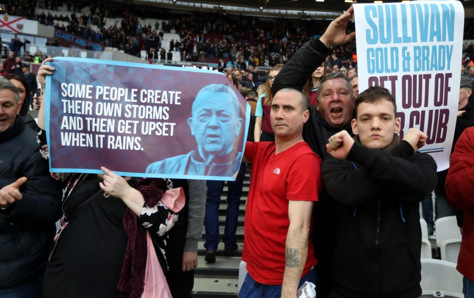  West Ham fans call out the owners as they go 1-0 down to Burnley.