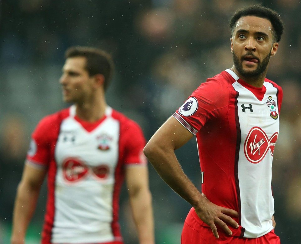 Nathan Redmond shows the Southampton dejection after a 3-0 humbling away to Newcastle on Saturday 