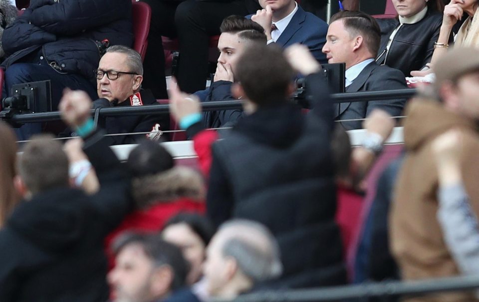  Anger is directed towards the directors' box at the London Stadium