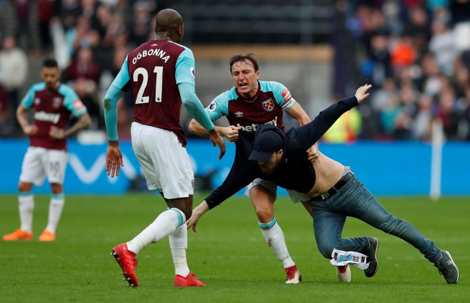  Skipper Mark Noble and Co were stunned as the defeat against Burnley turned nasty