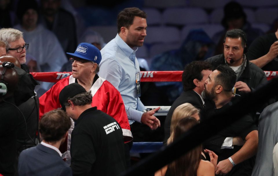  Matchroom promoter Eddie Hearn entered the ring at the final bell as he waited for the scores to be read out