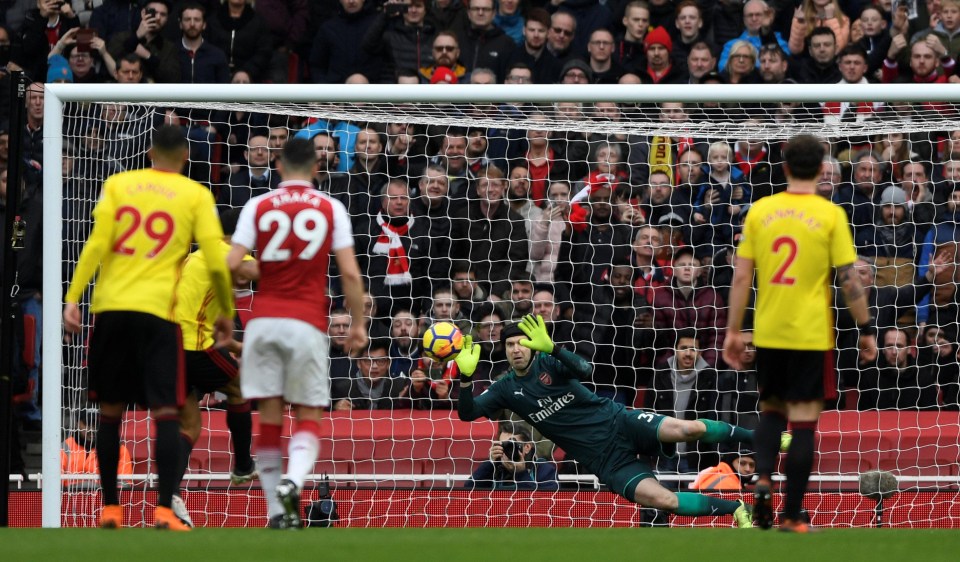 Troy Deeney penalty saved by Petr Cech