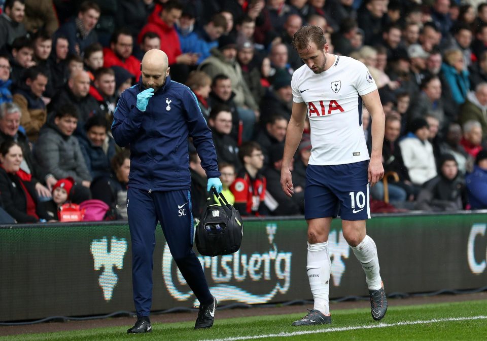  Harry Kane is substituted after picking up ankle injury against Bournemouth