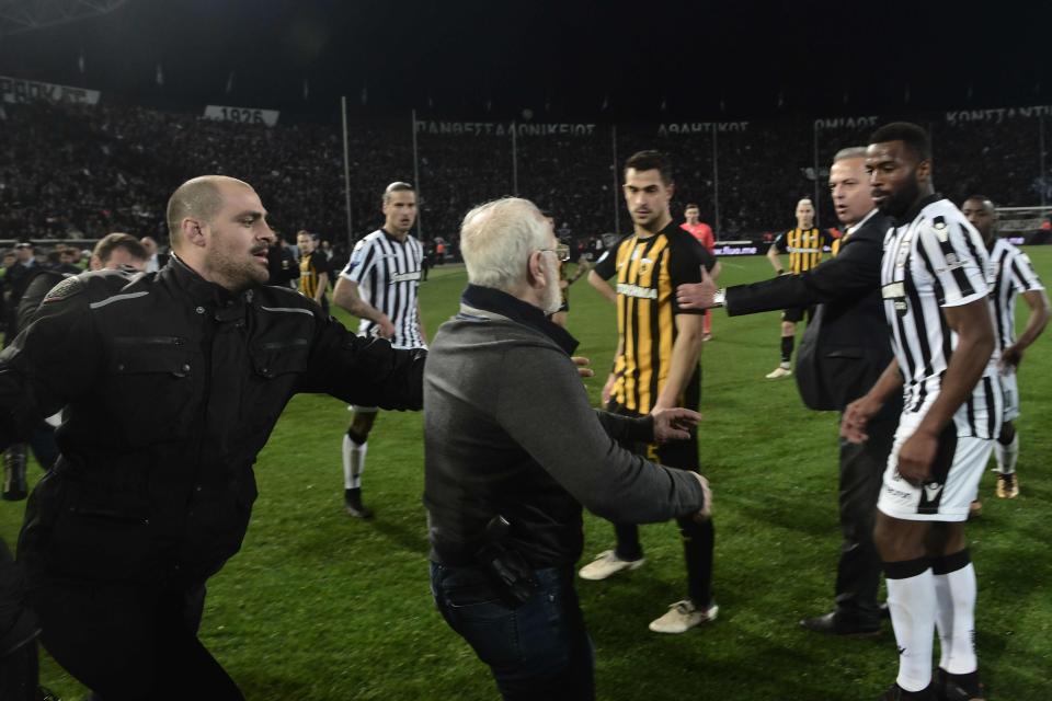  AEK officials have claimed the billionaire attempted to intimidate the referee and players