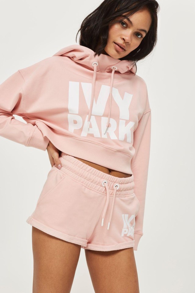 Think pink with Ivy Park’s cropped sweater and matching shorts