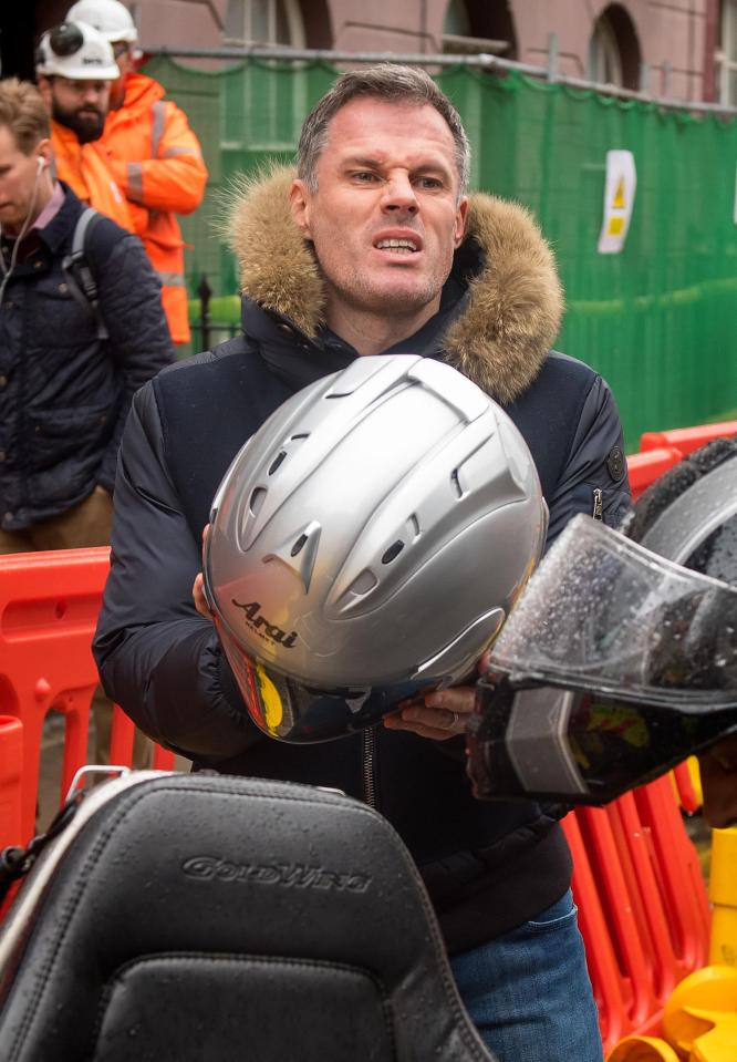  Carragher pictured at London Euston station on Monday ahead of talks with Sky Sports bosses