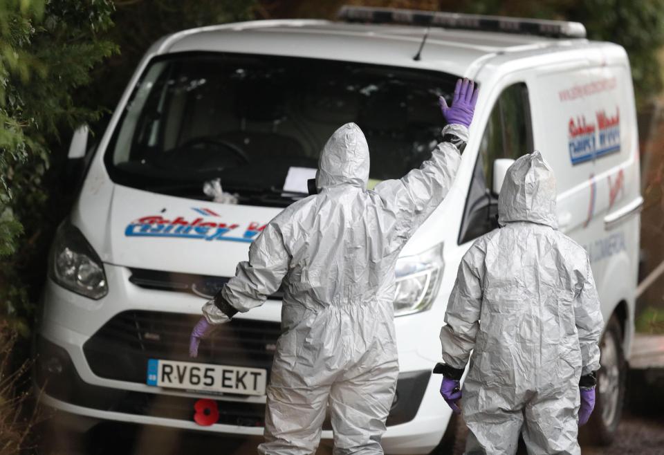  Army chemical weapons experts and the police swarmed on sleepy Winterslow today