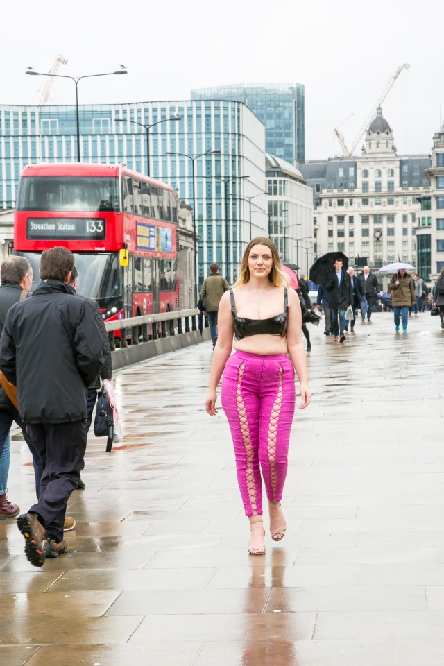 Office worker Laura Palmer, 28, tried wearing Iskra Lawrence’s outfits for a day – to see how they went down