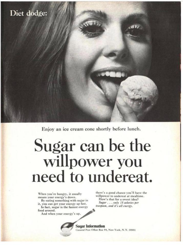  This advert from the 1970s encourages people to eat ice cream so they can lose weight