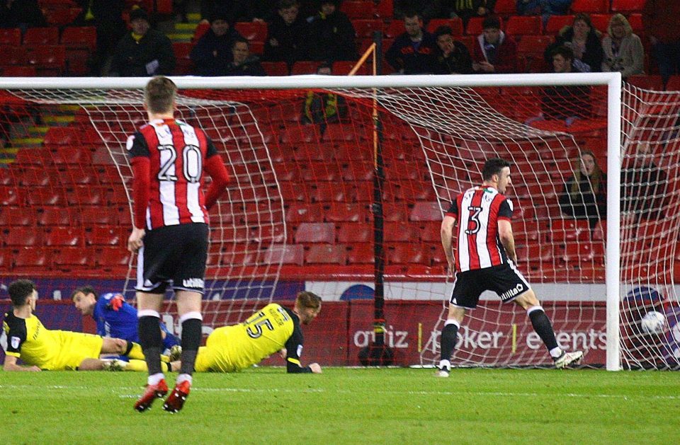  Sheffield United ace Enda Stevens opened the scoring at Bramall Lane against Burton