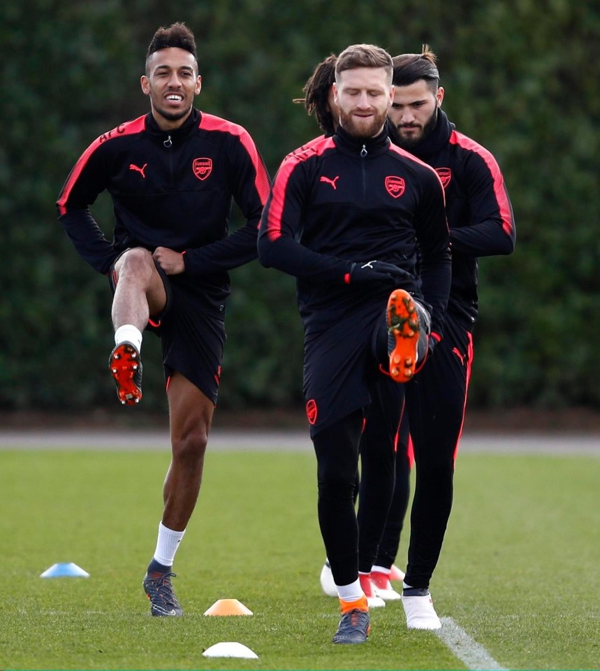 Arsenal are preparing for their Europa League second-leg clash against AC Milan