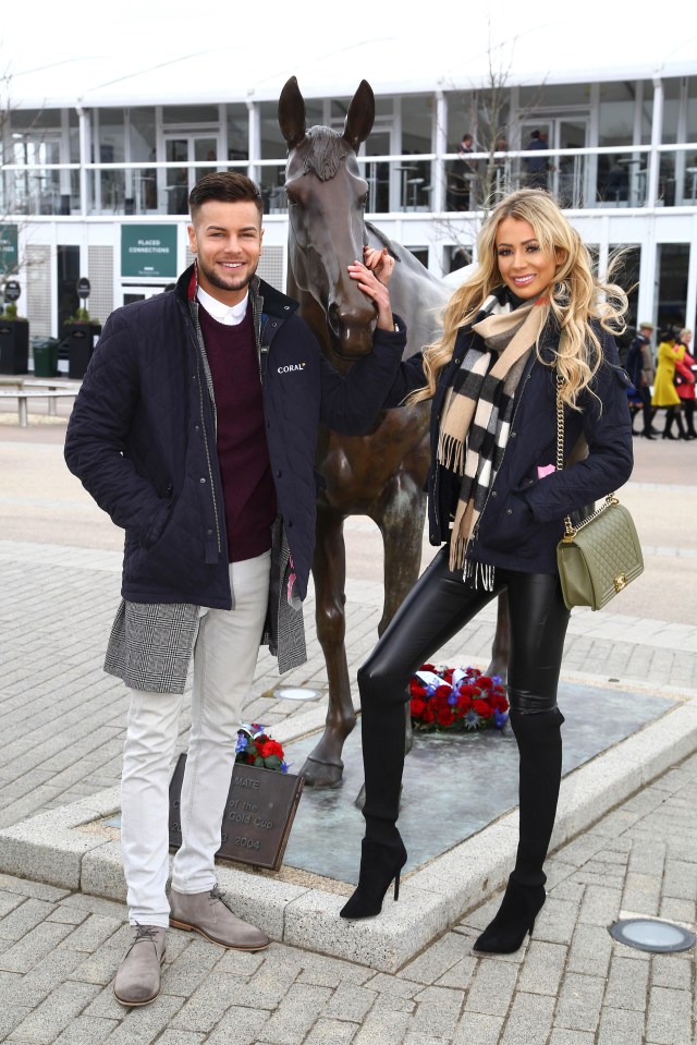 Chris Hughes and Olivia Attwood were seen reuniting at Cheltenham Festival