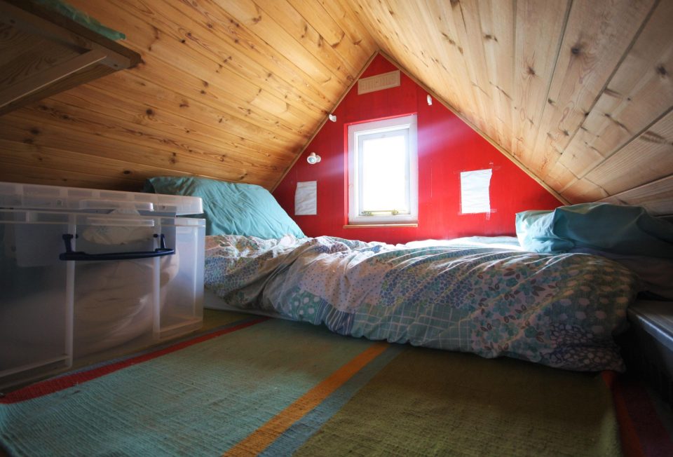  The hut can sleep six people and lightening is powered by solar panels on the roof