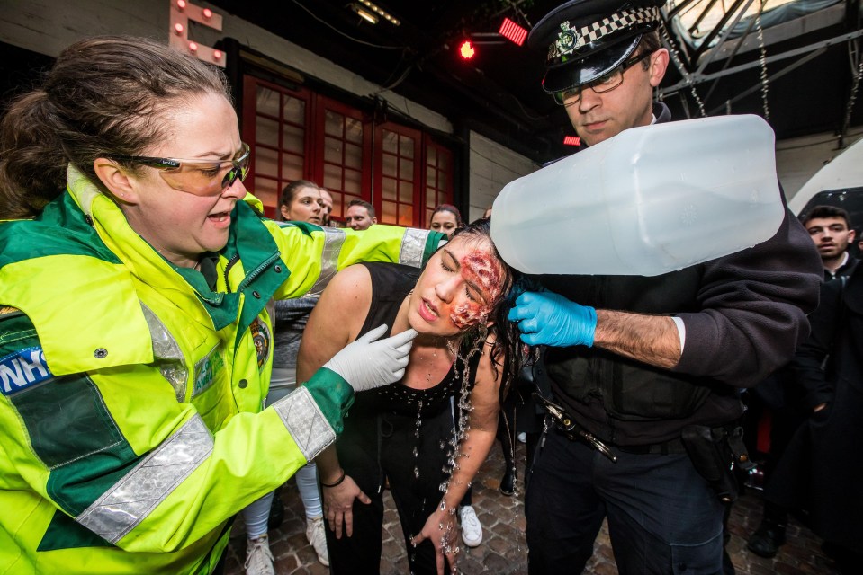 Paramedics and police officers also took part in the exercise in a North London nightclub