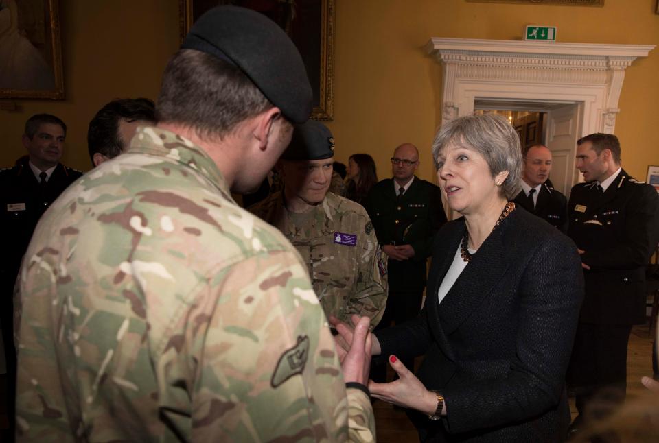  Mrs May met with dedicated armed forces personnel and police