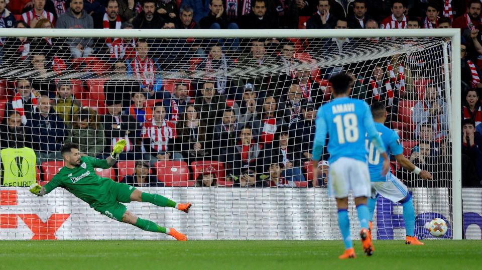  Dimitri Payet opens the scoring from the penalty spot in the first half