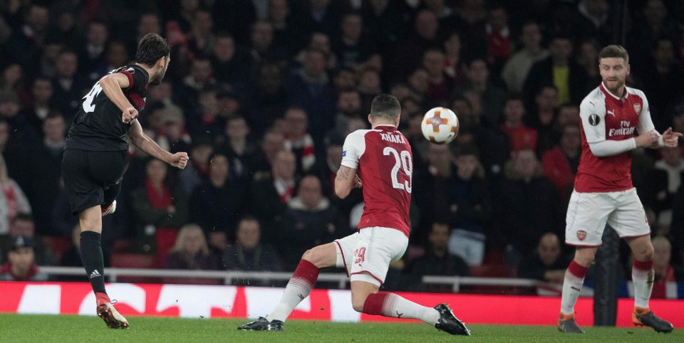  Hakan Calhanoglu shocked Arsenal as he fired in the opener from long range