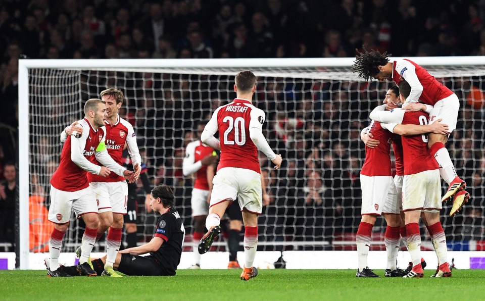 Arsenal advanced through to the last eight after cruising past AC Milan