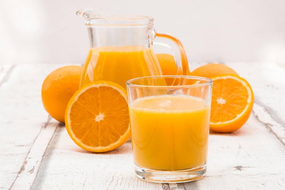  Orange juice looks like sunshine in a glass and it gives you the sunshine ­vitamin.... in a glass